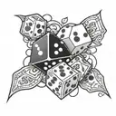 dollar dice tattoo design idea