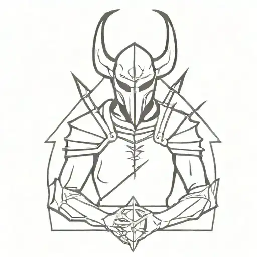 satanic knight tattoo design idea