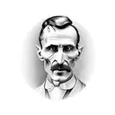 Bionic Nikola Tesla face tattoo design idea
