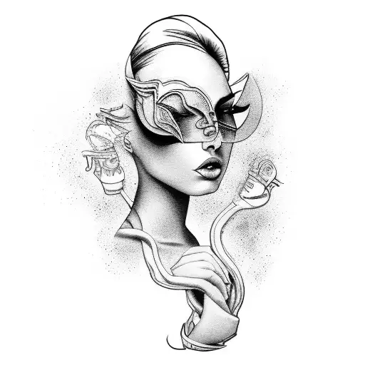 A sexy girl leaning muscle carg the streets of Detroit tattoo design idea