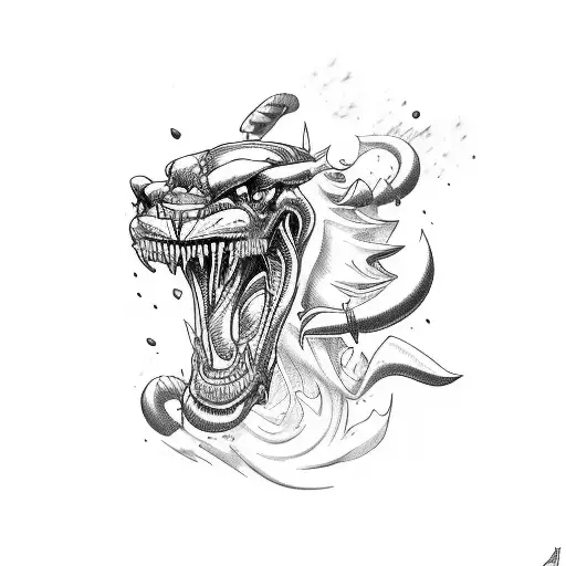 A cool muscle car speeding through the streets of Detroit tattoo design idea
