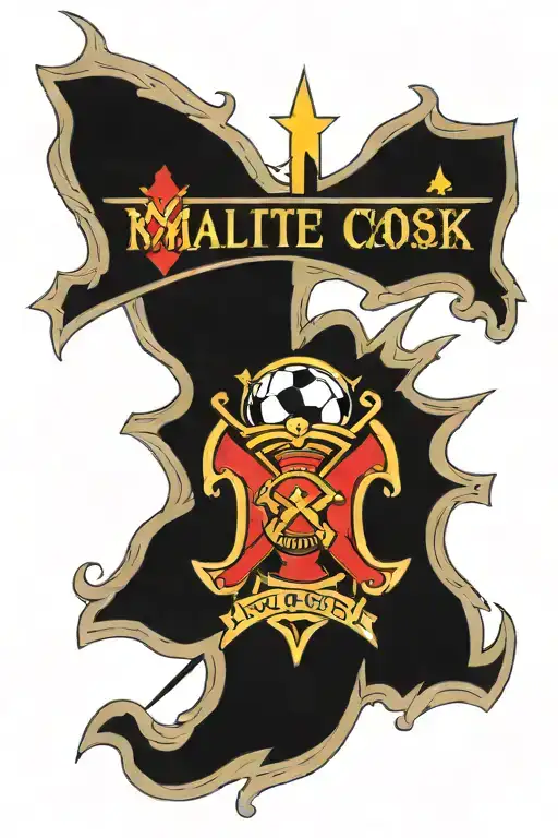 Maltese cross, soccer, Jordan written, Zach written  tattoo design idea