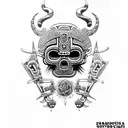 Tezcatlipoca  aztec god tattoo design idea