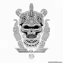 Tezcatlipoca  aztec god tattoo design idea