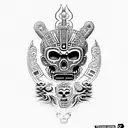 Tezcatlipoca  aztec god tattoo design idea