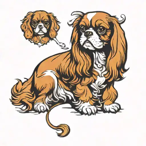 cavalier king charles spaniel tattoo design idea