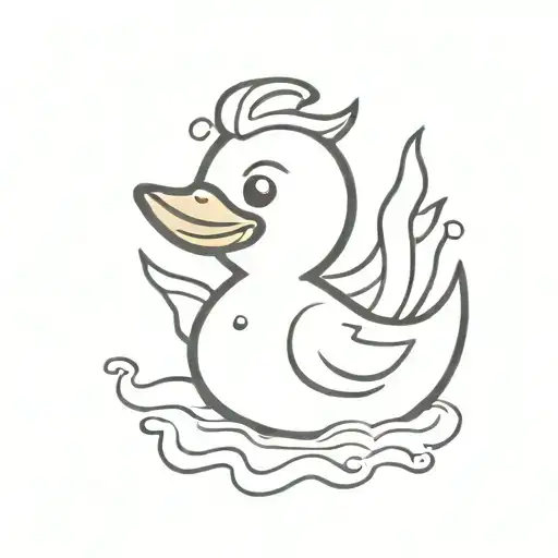 Rubber ducky half devil half angel tattoo design idea