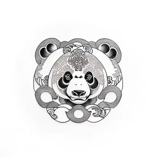 Panda bear tattoo design idea
