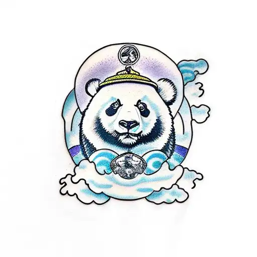 Panda bear tattoo design idea