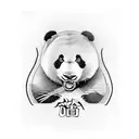 Panda bear tattoo design idea