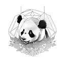 Panda bear tattoo design idea