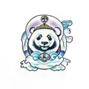 Panda bear tattoo design idea