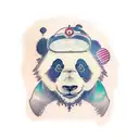 Panda bear tattoo design idea