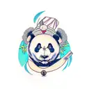 Panda bear tattoo design idea