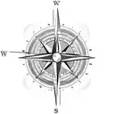 compass with an arrow going through it that points to the north tattoo design idea