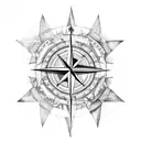 compass with an arrow going through it that points to the north tattoo design idea