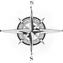 compass with an arrow that points to the north tattoo design idea