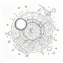 supernova and moon tattoo design idea
