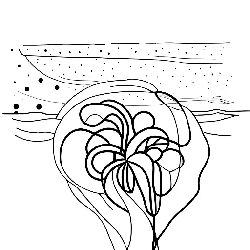 continuous line drawing utah desert tattoo design idea