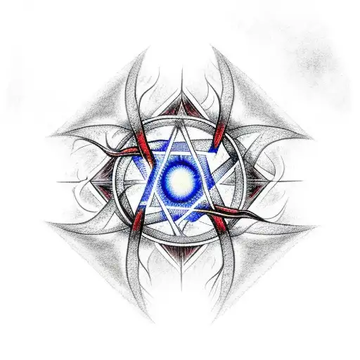 a pentagram made out of fire with flames coming out of it  tattoo design idea