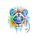 Blue willow lioness  tattoo design idea
