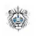 Blue willow lioness  tattoo design idea