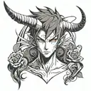 V shaped horns minimalist tattoo design idea