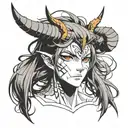 V shaped horns minimalist tattoo design idea