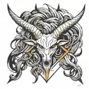 V shaped horns minimalist tattoo design idea