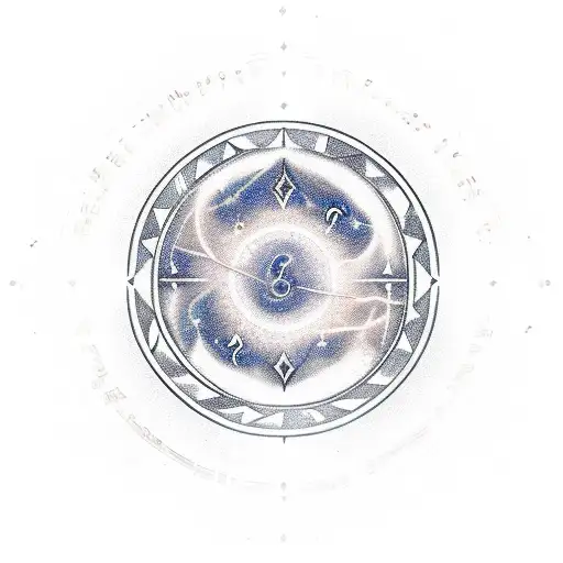 An Aries constellation formed by guitar strings with a rock and fire background tattoo design idea