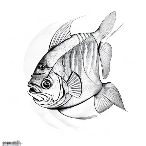 fish with shadow underneath, top view tattoo design idea