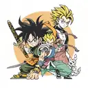 demon slayer anime characters with a mi of dragon ball z and hunter x hunter   tattoo design idea