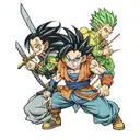 demon slayer anime characters with a mi of dragon ball z and hunter x hunter   tattoo design idea