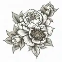 peony flower tattoo design idea