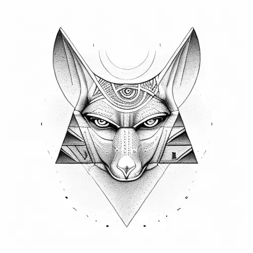 Anubis pyramids eye of Horus hieroglyphics  tattoo design idea