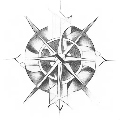 cross and compass tattoo design idea