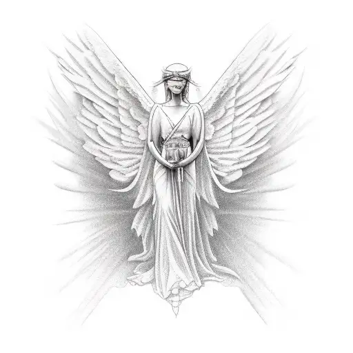 angel warrior tattoo design idea