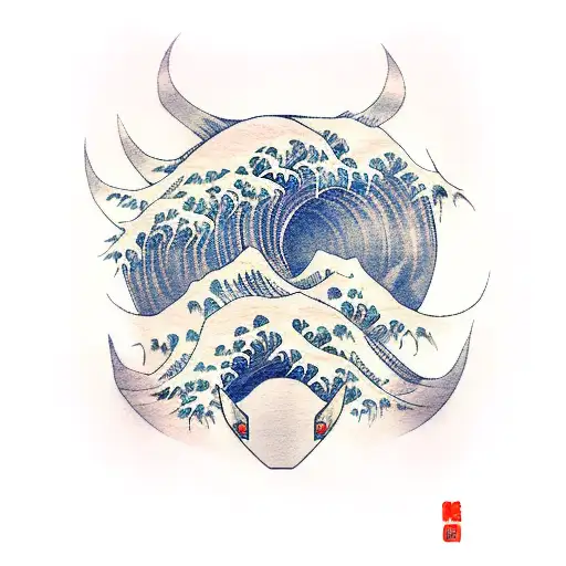 Anime Oni Mask Tattoo Idea - BlackInk AI