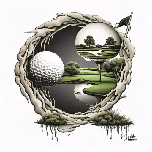 Extreme Weather Golf hole tattoo design idea