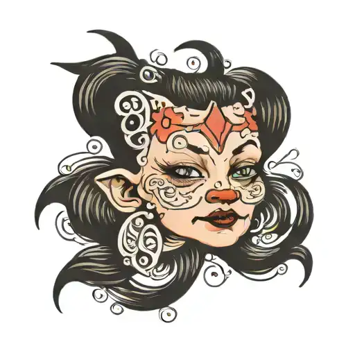 Aqaurius Down Syndrome  tattoo design idea