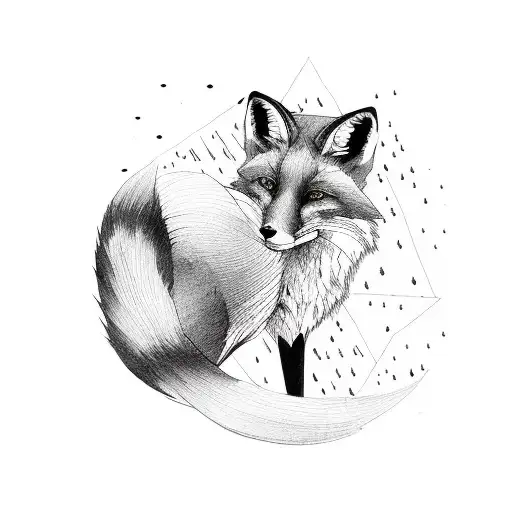 fox in kimono tattoo design idea