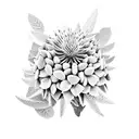 hydrangea , king protea, succulent, cobra snake , garden tattoo design idea