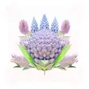 hydrangea , king protea, succulent, cobra , garden tattoo design idea