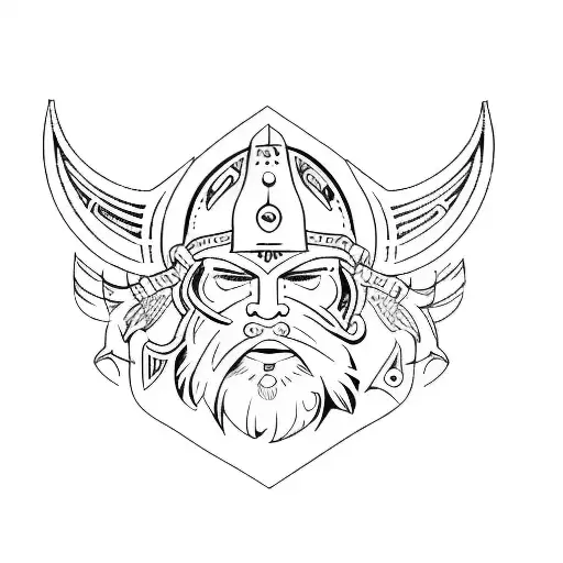 viking head tattoo design idea