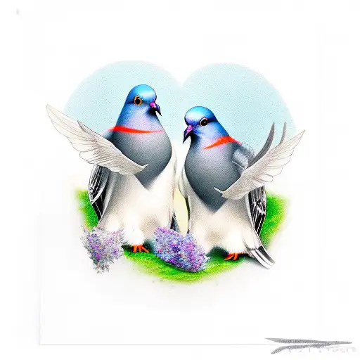 two pigeons with the text "well they sure looked like doves to me" tattoo design idea