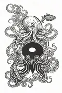 octopus, jellyfish and abyssal fish  tattoo design idea