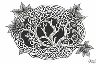 celtic tree branch knotwork  tattoo design idea