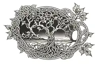 celtic tree branch knotwork  tattoo design idea
