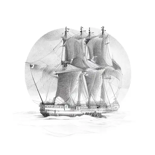 wenn starker wind weht bauen die einen mauern die anderen segelschiff tattoo design idea