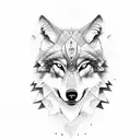 Wolf, moon, river, mountin tattoo design idea